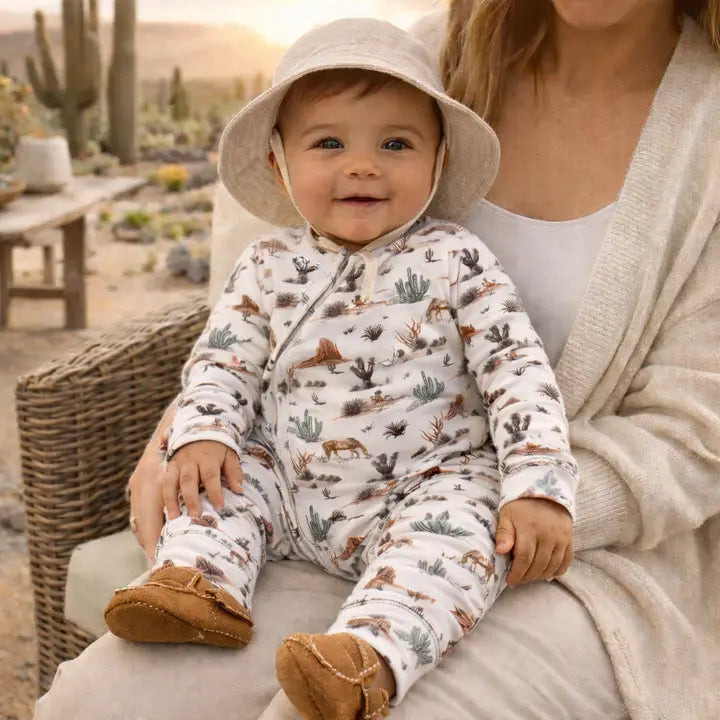 Tesa Babe Zipper Romper - Soft Bamboo Cactus