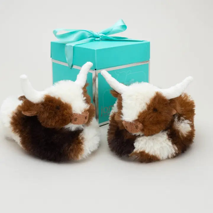 Plush Baby Highland Cow Slippers