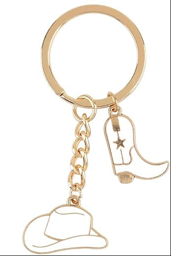 Cowgal Gifts Gowboy Hat &amp; Boots Keychain