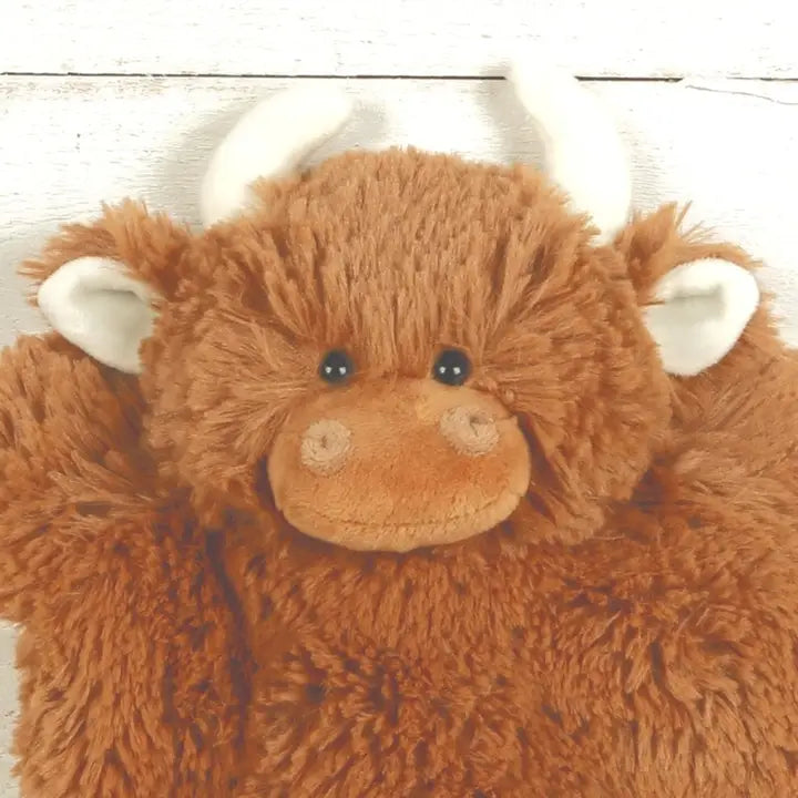Plush Highland Cow Hot Water Bottle Cover