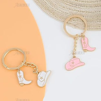 Cowgal Gifts Gowboy Hat &amp; Boots Keychain