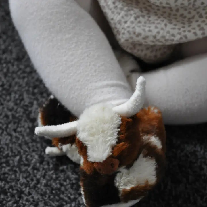 Plush Baby Highland Cow Slippers