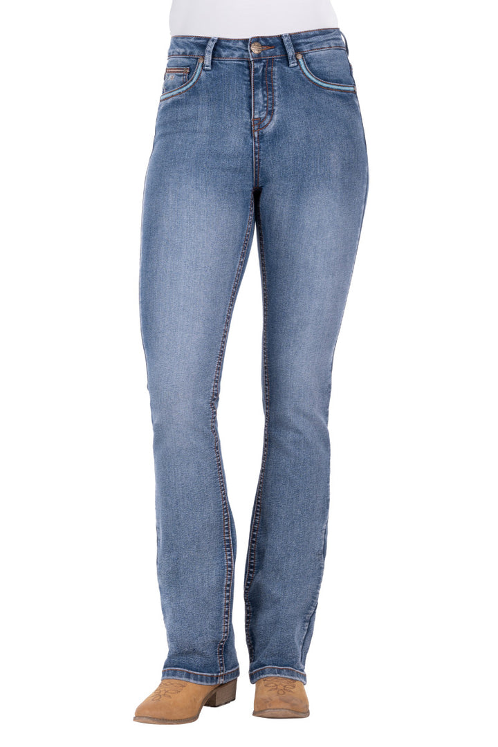 Pure Western Womens High Rise Boot Cut Jeans