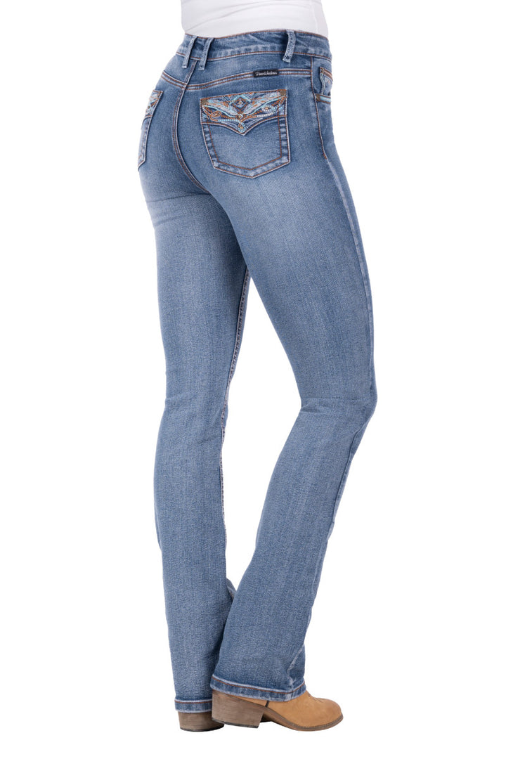 Pure Western Womens High Rise Boot Cut Jeans
