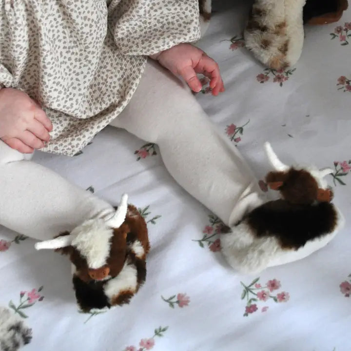 Plush Baby Highland Cow Slippers