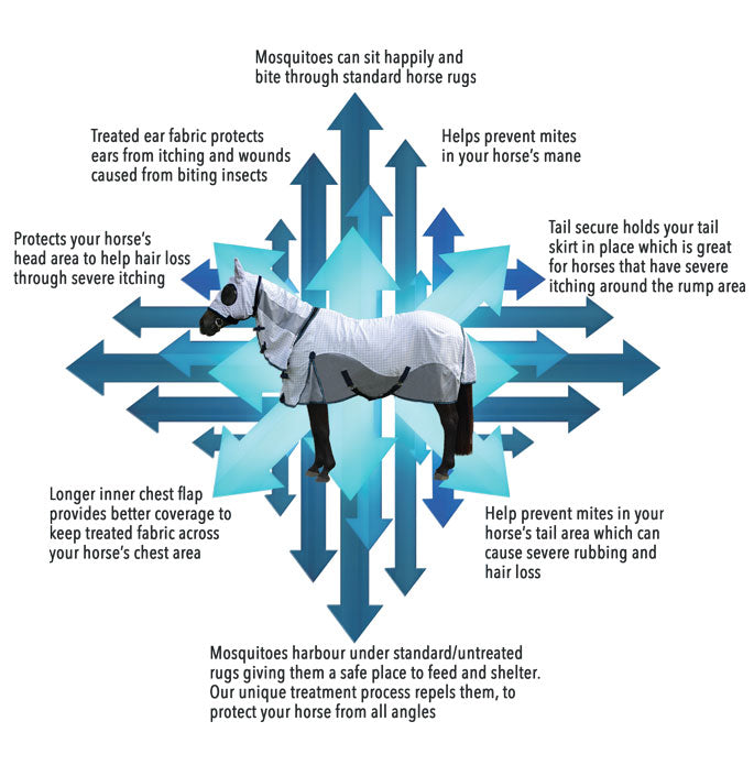 Wild Horse Insect Control Duo Rug with Hood