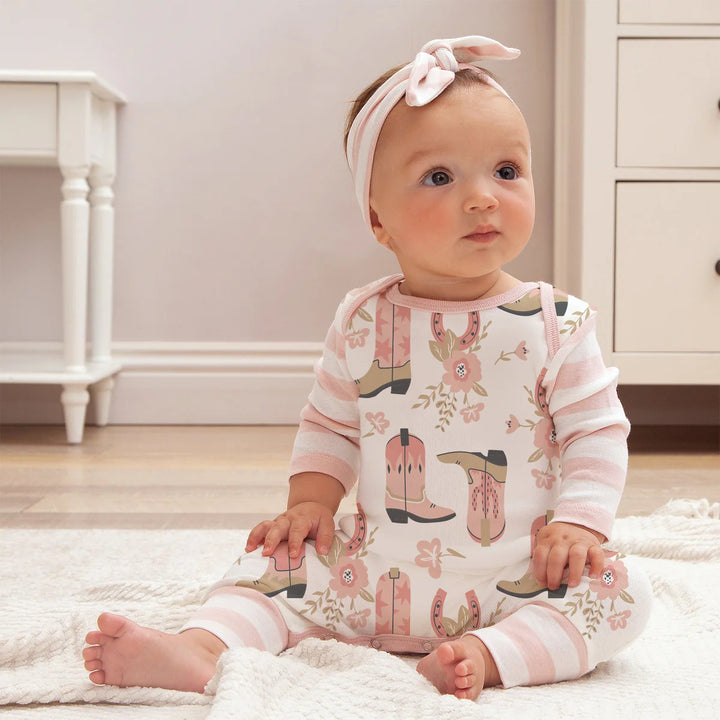 Tesa Babe Western Cowgirl Boots Baby Cotton Romper